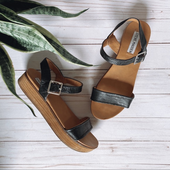 black and tan platform sandals